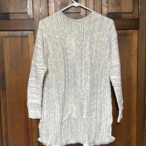 JJill tunic sweater size s with fringed hem